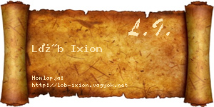 Löb Ixion névjegykártya